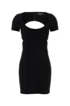Dsquared2 Black Stretch Wool Blend Mini Dress In Black