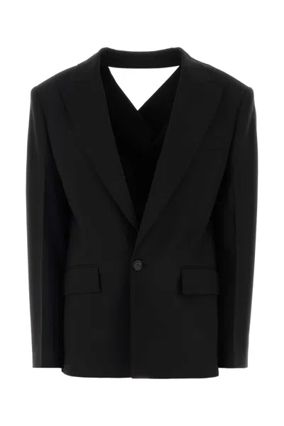 Dsquared2 Dsquared Black Stretch Wool Blend Peek A Boo Blazer