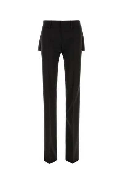 Dsquared2 Stretch Wool Peekaboo Tailored Straight Pants In Black