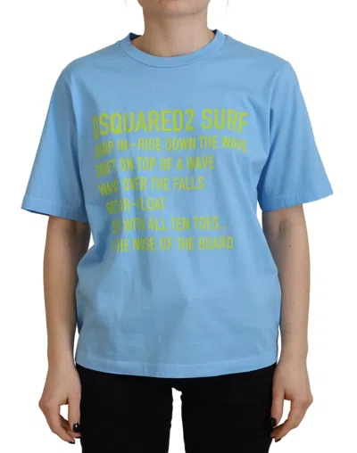 Pre-owned Dsquared2 Dsquared² Blue Logo Print Cotton Crewneck Short Sleeve Women's T-shirt ()