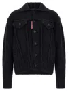 Dsquared2 Dsquared Men Black Wool Blend Wool Jean Jacket In Blue