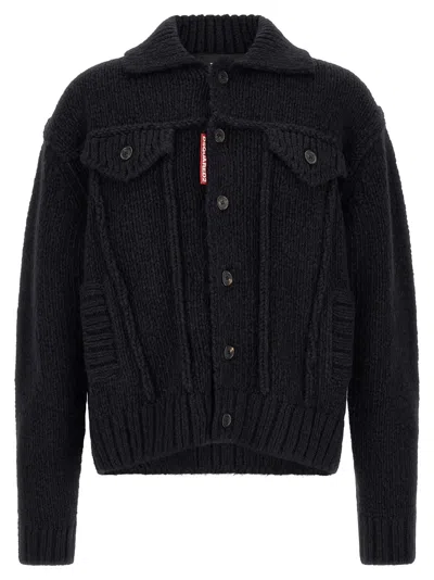 DSQUARED2 DSQUARED² BLUE MARABOU MEN'S CARDIGAN