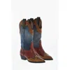 Dsquared2 Denim Vintage Texan Boots With Leather Details