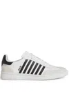 Dsquared2 White And Black Low Top Sneakers With Contrasting Bands