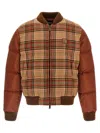 Dsquared2 Checked Puffer Down Jacket In Brown