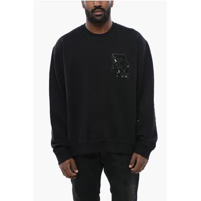 Dsquared2 Dsquared² Brushed Cotton Crewneck Sweatshirt With Sequined Men's Logo
