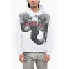 Dsquared2 Brushed Cotton Hoodie With Dragons Priint In White