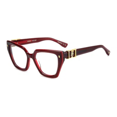 Dsquared2 Dsquared² Burgundy  Glasses Women's (frames) In Multi