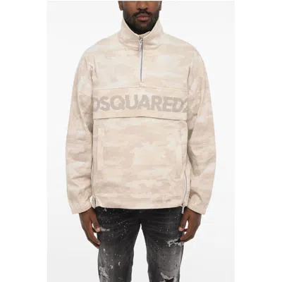 Dsquared2 Camouflage Cotton Anorak In Sand