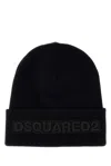 Dsquared2 Cappello Wool Ribbed Beanie In Black