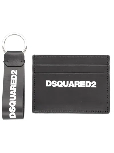 Dsquared2 Dsquared Card Holder And Keychain Gift Set In Black