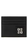 Dsquared2 Logo-plaque Pebbled Leather Wallet In Blue