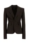 Dsquared2 Dsquared Women Chocolate Wool Blend Bianca Blazer In Brown