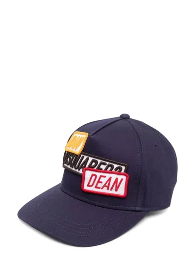 Dsquared2 Dsquared Classic Cotton Mini Hat For Kids In Blue