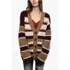 Dsquared2 Color Block Maxi Cardigan With Double Pockets