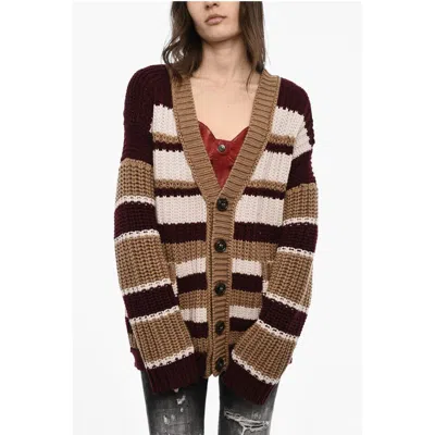 Dsquared2 Dsquared² Color Block Maxi Cardigan With Double Women's Pockets