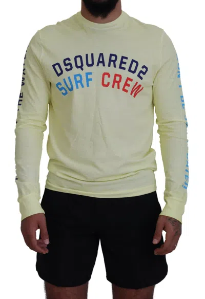 Pre-owned Dsquared2 Dsquared² Colorful Print Long Sleeves Top Men's T-shirt () In Yellow