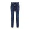 Dsquared2 Blue Jeans With Belt Loops And Logo Patch On The Rear In Blue