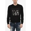 Dsquared2 Cotton Blend Sweatshirt With Sequined Monogram In Black