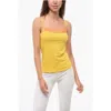 Dsquared2 Cotton Blend Tank Top With Logo In Yellow