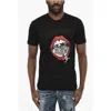 Dsquared2 Cotton Crew-neck T-shirt With Frontal Embroidery In Black
