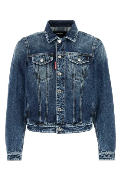 Dsquared2 Dsquared Cotton Denim Jacket For Men In Blue