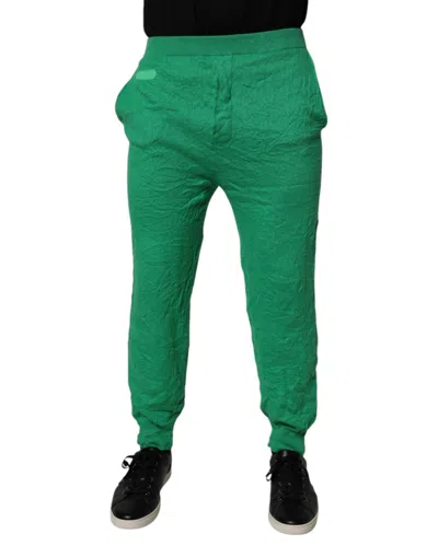 Dsquared2 Dsquared² Cotton Elastic Waist Men Casual Men's Pants In Green