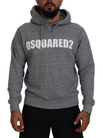 Pre-owned Dsquared2 Dsquared² Cotton Hooded Logo Print Men Pullover Men's Sweater () In Gray