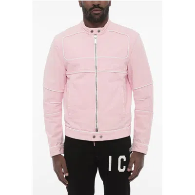 Dsquared2 Cotton Jacket Wih Zip Closure And Logo Buttons In Multi