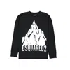 Dsquared2 Black Cotton Sweatshirt With Bold Logo Graphics In Black
