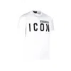 Dsquared2 White Crewneck T-shirt With Maxi Logo Print On The Front In Cotton Man In White