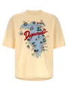 Dsquared2 White Crewneck Printed T-shirt In Orange