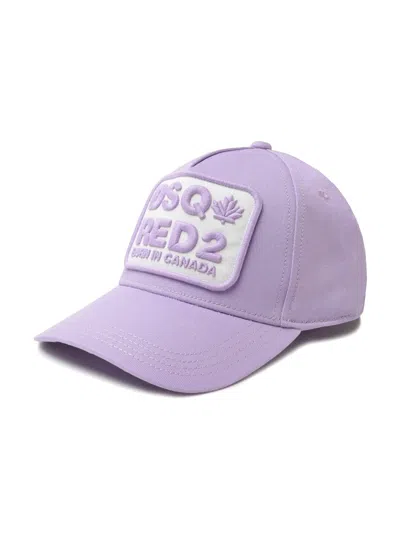 Dsquared2 Dsquared Cotton Mini Hat For Kids In Purple