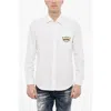 Shop Dsquared2 Dsquared² Cotton Poplin Shirt With Print Breast Men's Pocket