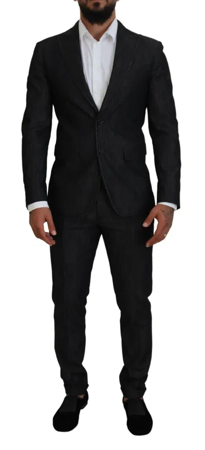 Pre-owned Dsquared2 Dsquared² Cotton Single Breasted 2 Piece Miami Men's Suit () In Black
