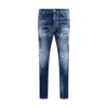 Dsquared2 Teddy Distressed Slim Jeans In Blue