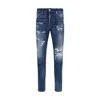 Dsquared2 Tidy Biker Distressed-effect Jeans In Blue