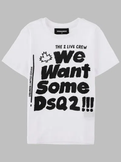 Dsquared2 Dsquared Cotton Unisex Kids T-shirt In White