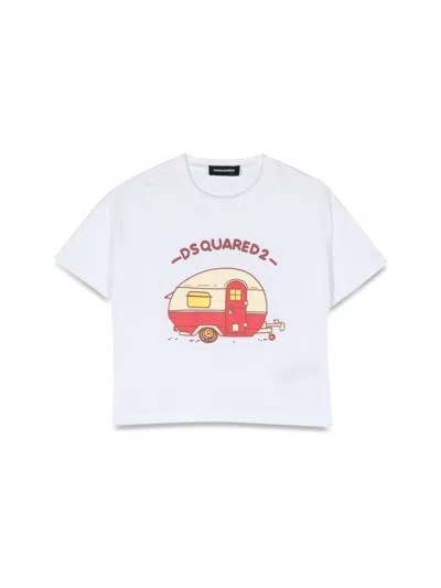 Dsquared2 Dsquared Crop Print T-shirt In White
