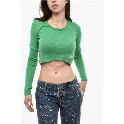 Dsquared2 Cropped Cashmere Crew-neck Sweater