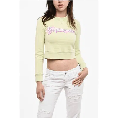 Dsquared2 Cropped Crew-neck Sweatshirt With Frontal Logo
