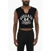 Dsquared2 Cropped T-shirt With Contrasting Logo Print In Black