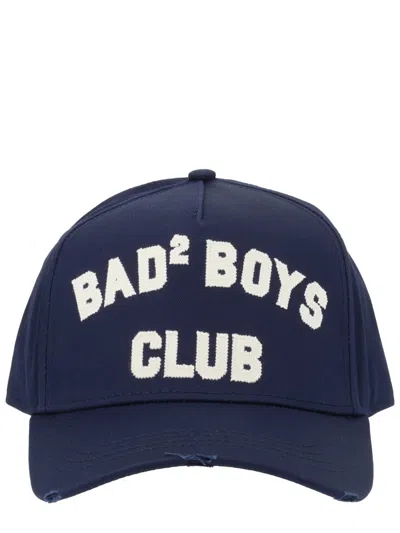 Dsquared2 Blue Cotton Baseball Cap In Metallic