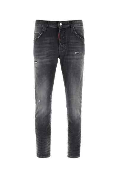 Dsquared2 Dsquared Dark Grey Stretch Denim Skater Jeans In Gray