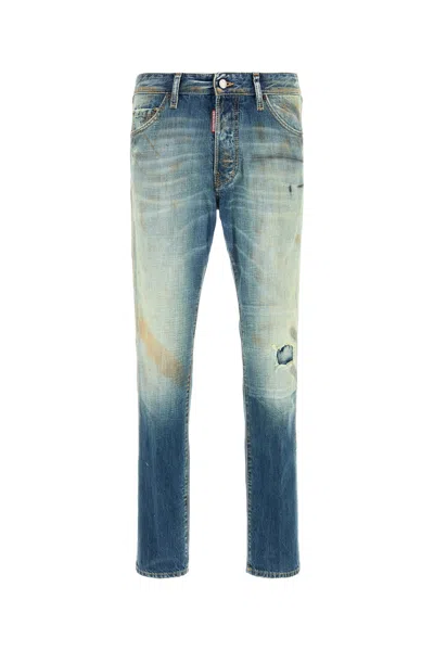 Dsquared2 Distressed Denim Trousers Belt Loops In Blue