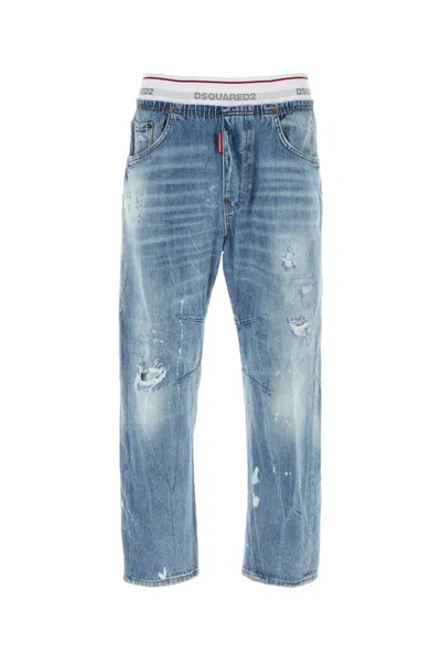 Dsquared2 Denim Kawaii Jeans Distressed Elastic Waistband In Blue