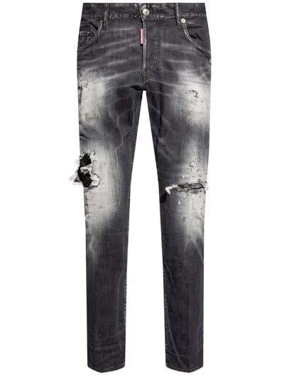 Dsquared2 Dsquared Distressed Straight-leg Jeans In Denim