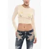 Dsquared2 Draped Cropped Top With Embellished Shells