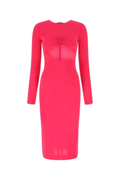 Dsquared2 Fuchsia Crepe Pick-a-boo Dress Nd Dsquared Donna Xs In Pink