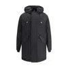 Dsquared2 Black Techno Down Polyester Parka With Hood In Black